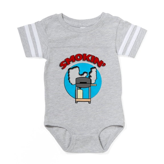 CafePress - FIN Smokin Barbecue.Png - Cute Infant Baby Football Bodysuit