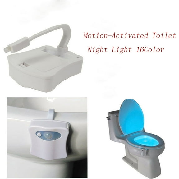 LED Toilet Seat Night Light Motion Sensor Lighting 16 Colors Lights