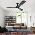 thumbnail image 5 of DingLiLighting 52" Black Ceiling Fan no Light with Remote, 3-Blade Black Ceiling Fan, Indoor Outdoor for Living Room, Bedroom, Office, Patio, 5 of 7
