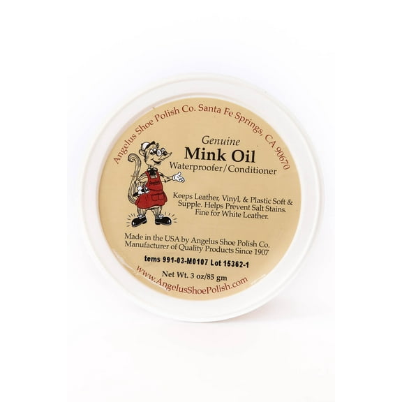 Angelus Brand Genuine Mink Oil Paste Leather Conditioner / Waterproofer 3oz Jar