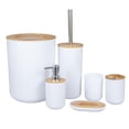 thumbnail image 1 of Set de Accesorios de Baño Sunnimix 6 Piezas Blanco Plato de Jabón, 1 of 6