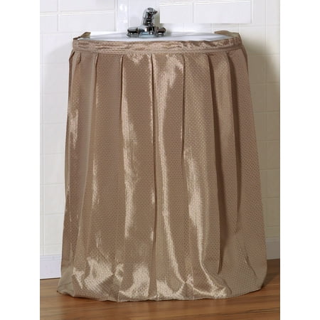 Sink Skirt - Fabric Bathroom Dobby Sink Skirt/Drape - Linen