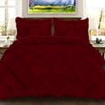 thumbnail image 2 of BedDecor 400TC 100% Egyptian Cotton 5PC Burgundy Full/Queen Size Diamond Ruffle Duvet Cover Set, 2 of 4