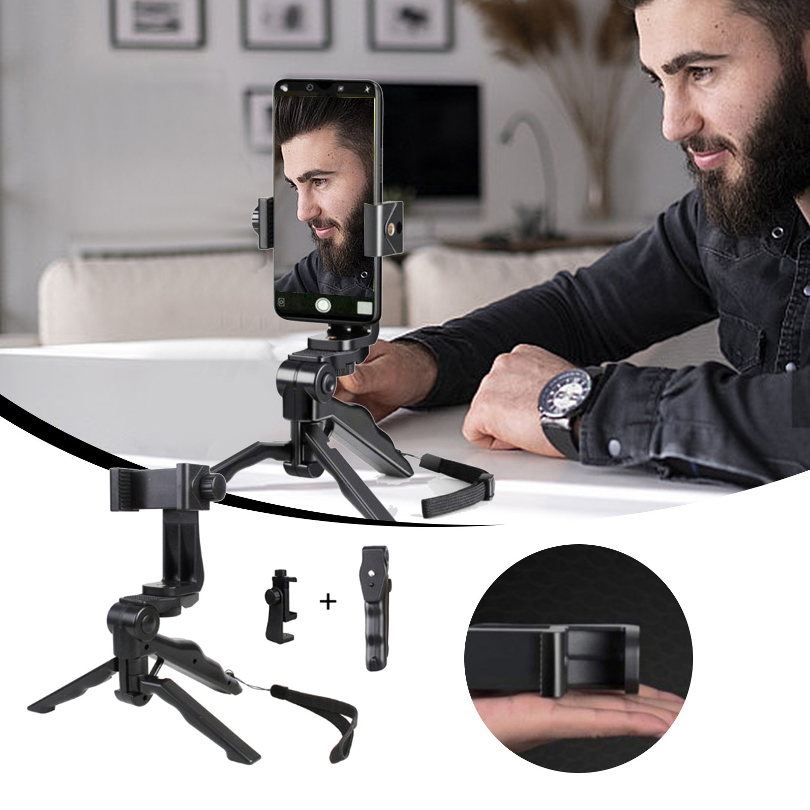 Jrocdr Phone Handheld Stabilizer Ergonomic Selfie Stick Tripod For For ...