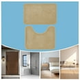 thumbnail image 5 of Beige Solid Color Bath Mat 2-Piece Set 16x24 Inch+20x16 Inch Absorbent Non-Slip Bathroom Rug, 5 of 6