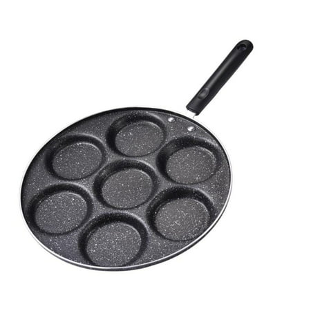 

7 Hole Non-Stick Frying Pan Pancake Pan Fried Egg Burger Pan for Breakfast Making Cooker Compact Cast Iron Fry Pan