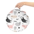 thumbnail image 2 of Pets Round Floor Cushion with Handle, Playful Cool Cat Meow Animals Doodle with Hearts Love My Kitty, Decorative Pillow for Living Room & Dorms, 18" Round, Beige Pale Pink, by Ambesonne, 2 of 4