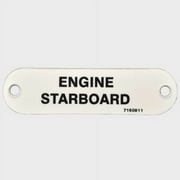 Marquis Boat Label Tag 7160911 | Engine Starboard White Plastic