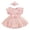 Pink, variant on Riecok Baby Girl Infant 1st Birthday Princess Romper Dress Mesh Skirt 3D Flower Applique Ruffle Sleeve Occasion Dressy Blue 6 M