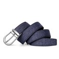 thumbnail image 4 of INXX STREET Men's Business Casual Silver Pin Buckle First Layer Cowhide Durable Breathable Blue Belt Cloth Size 35-37, 4 of 8