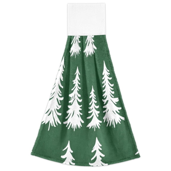 Nature's Evergreens 2 Pack 14''x18'' Hand Towels Soft Coral Fleece Quick Dry Hook and Loop for Kitchen Bathroom