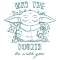 thumbnail image 2 of Boy's Star Wars: The Mandalorian Grogu May the Fourth Be With You Graphic Tee White Large, 2 of 5