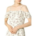 thumbnail image 7 of MODA NOVA Junior's Spaghatti Straps Ruffled Asymmetrical Midi Dress White Floral M, 7 of 7