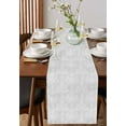 thumbnail image 4 of Gray Ethnic Table Runner Cotton Linen 48 Inch Holiday Dresser Scarves, Simple Boho Modern Chic Abstract Floral Motifs Tablerunner for Kitchen Coffee Dining Bedroom Dinner Scarf Décor 13''x48'', 4 of 9