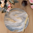 thumbnail image 3 of Grey Golden Round 13 Inch Placemats Set of 2, Modern Oil Painting Abstract HeatResistant Non Slip Place Mats for Dining Table, Wipeable Braided Kitchen Table Mats for Housewarming, 3 of 9