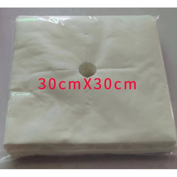 Toalla desechable con orificio para la cabecera, almohada, pañuelo para la cabeza, almohadilla para la cabeza, pañuelo para la cama con orificio cruzado, toalla cuadrada con orificio redondo blanco,