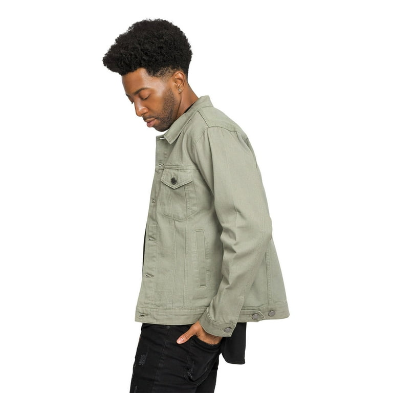 Victorious Men s Classic Colored Denim Jean Jacket DK190 Jade