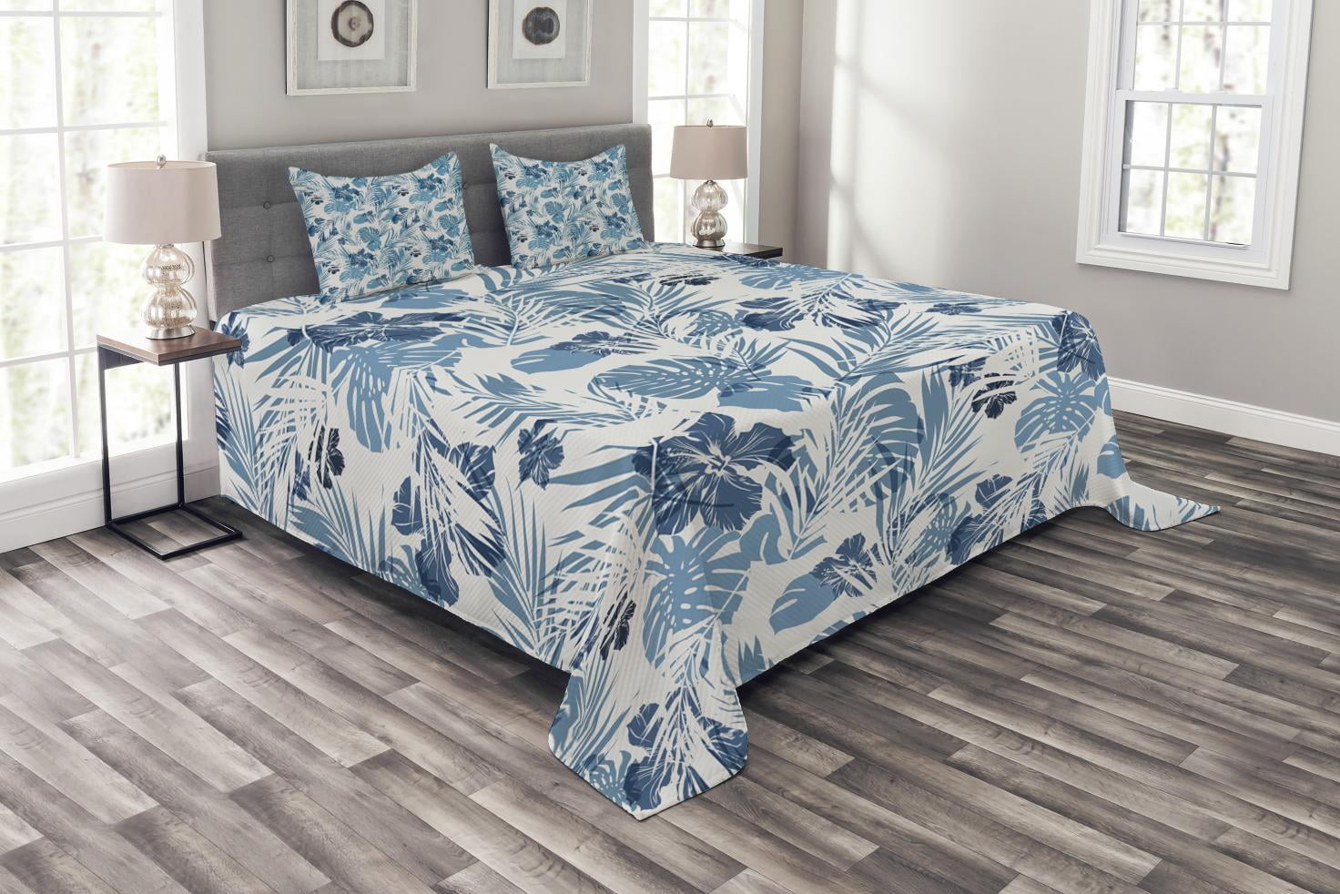 Leaf Quilted Bedspread Pillow Shams Set Home Furniture Diy