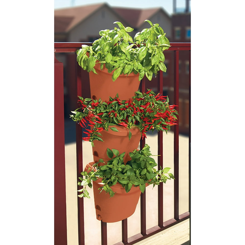 Bloem Hanging Garden Planter System 3 Pack Terra Cotta