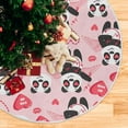 thumbnail image 5 of SKYSONIC Valentine's Day Christmas Tree Skirt 36",Cute Panda Expresses Love Suede Xmas Tree Skir Suitable for Indoor Outdoor Holiday Party Office Store Cupboard Decoration, 5 of 6