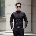 thumbnail image 3 of Ropa formal de negocios de manga larga para oficina, camisa y blusa para hombre, vestido de verano con botones, moda 2024, blusa informal de diseñador para hombre, 3 of 5