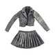thumbnail image 2 of Conjunto de chaqueta corta y falda plisada a escala 1:6 para vestir figuras de acción portátiles Gris negro, 2 of 9