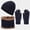 Navy, variant on Winter Set with Roll Up Beanie Versatile Scarf Gloves 2 in 1 Hat Function Scarf a Hat Gloves