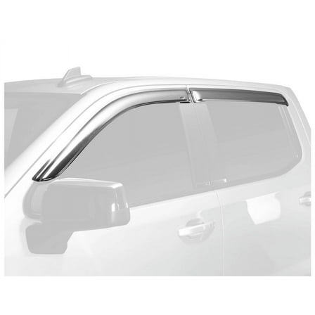 Auto Ventshade [AVS] Outside Mount Ventvisor / Window Deflectors | Fits 2019-2024 Chevrolet Silverado/GMC Sierra 1500 Double Cab, 4 pcs. | Chrome-684804