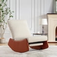 thumbnail image 3 of Backrest Comfortable Cushion & Leg Support Sturdy Structure Space-Saving Design Easy Assembly Rocking Chair Recliner for Relaxing Reading & Napping Indoor Living Room Functional Furniture, 3 of 13