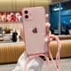 thumbnail image 1 of Funda de silicona líquida con correa para el cuello, carcasa con cable para OPPO A72 5G A93S A92 Reno 4 4Se Find X2 Pro Reno 7 RealmeX7 Fivean unisex, 1 of 2