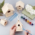 thumbnail image 3 of DIY Wooden Birdhouse Kit Arts Hanging Bird House Set Include 4 Pcs Unfinished Paintable Wood Birdhouse 4 Pcs Paint Brushes 2 Pcs 6-Pot Mini Empty Paint Cups for Arts & DIY Crafts Making 1set, 3 of 6