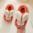thumbnail image 3 of LNMQLPDBS House Slippers Boys Girls Warm Slippers Cartoon Rabbit Animal Slippers Kids Winter Indoor Household Shoes Fuzzy Slippers Red 3.5-4 Years, 3 of 3