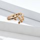 thumbnail image 4 of Anillo abierto ajustable abierto ajustable de laurel Proceso de electrochapado Vintage Dainty de geometría 1x para amor , oro oro Magideal Anillo abierto ajustable, 4 of 6
