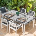 thumbnail image 2 of Spring Flowers Table Cloths for 4 Foot Rectangle Tables, Farmhouse Truck Black Plaid Wood Grain Patio Waterproof Elastic Fitted Tablecloths, Washable Rectangular Table Cover for Camping, 2 of 8