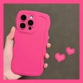 thumbnail image 3 of Phone Case for iPhone 11, Solid Color Curly Wave Frame Soft TPU Bumpers Back Phone Cover for iPhone 11 (6.1 inch), Cute iPhone Case for Women Girls, Rose Red, 3 of 14