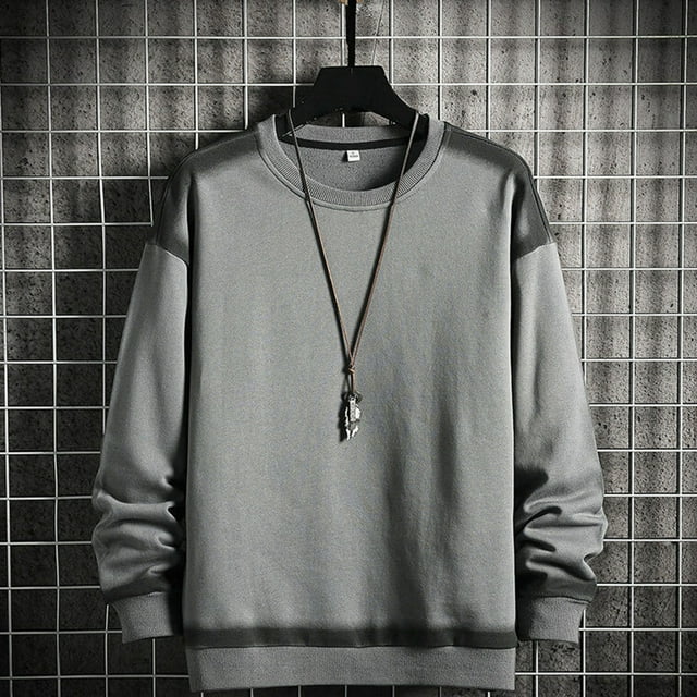 pstuiky Camisas de manga larga de invierno para hombre, Sudadera con capucha y cuello redondo de manga larga con bloques de color para hombre camisetas de hombre l