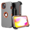 thumbnail image 3 of Xhy iPhone 14 Case with Belt Clip Holster+Screen and Lens Protector Military Grade Heavy Duty Shockproof Armor Detachable for iPhone 14 6.1 inch 2022 Phone -Gray+Orange, 3 of 6