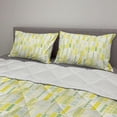 thumbnail image 2 of Abstract Comforter & Sham Bedding Set, Illustration of Rhythmic and Geometric Pastel Tones Demonstration, 3 pcs Duvet Set Microfiber Filling Quilt, 5 Sizes, White Yellow and Lime Green, by Ambesonne, 2 of 4
