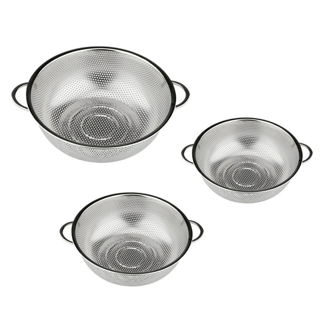 Colador Malla Fina de material acero Inoxidable de 3 Piezas con