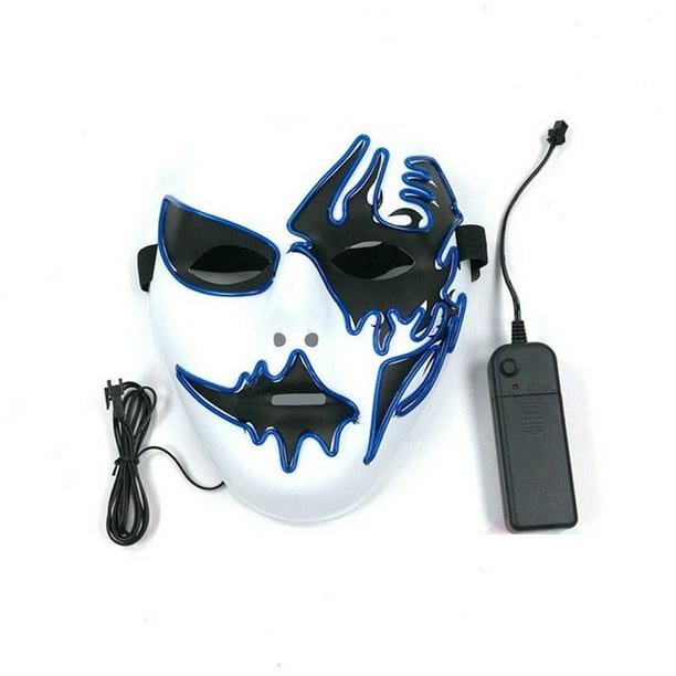 Máscara de fantasma luminosa LED para Halloween, cara completa, de plástico