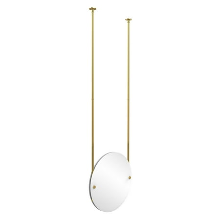 Frameless Round Ceiling Hung Mirror With Beveled Edge