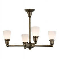 Meyda Lighting 27'W Revival Oyster Bay Goblet 4 Lt Chandelier, Antique - 56474