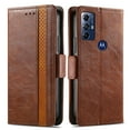 thumbnail image 2 of For Motorola Moto G Play 2023 Leather Phone Case Wallet Folio Flip Cover Casual Business, [RFID Blocking] Multi Hidden Anti-theft Card Holder Cash Slot, Side Magnetic Buckle, Stand Support,Brown, 2 of 9