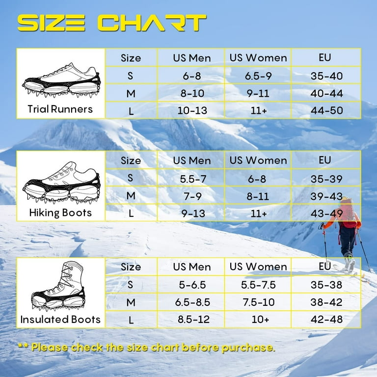 Fansrock 28-Spikes Crampons Ice Cleats, Anti-Slip Snow Grips for