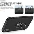 thumbnail image 6 of Case for iPhone XR, Smooth Dual Layer Hard Military Phone Case with 360 Degree Ring Stand Silicone Bumper Shockproof Protective Case (Camera Protection) Magnetic Car Holder Cover-Black, 6 of 7
