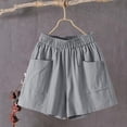 thumbnail image 6 of Admvng Women's Elastic Waist Linen Shorts Casual Loose Lightweight Breathable Shorts, 6 of 6