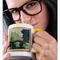 thumbnail image 2 of 3drose, Japanese Painting Rain over Sacred Bridge, 15oz Two-tone Yellow Mug, 2 of 6