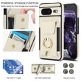 thumbnail image 3 of Metal ring holder leather phone case for Google Pixel 9pro XL 8A 8pro card Solt stand cover, 3 of 8