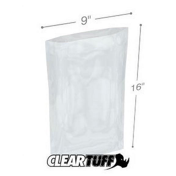 ClearTuff - 9" x 16" 2 Mil Flat Poly Bags - 1000/Case