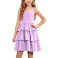 thumbnail image 3 of Piuwrlz Girls Back to School Dresses Uniform Preppy Dress Comfortable Bow-knot A-Line Princess Skirts Hot Pink Size 9 Years, 3 of 10